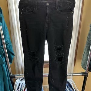 EUC Judy Blue black distressed boyfriend jeans sz 9